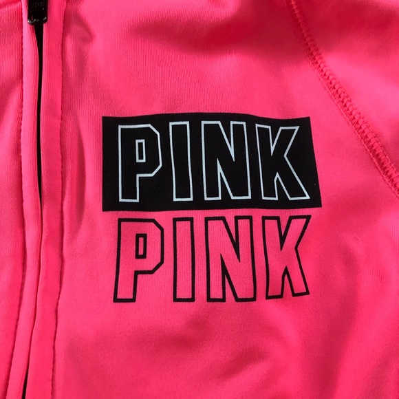 Victoria secret Pink bright pink athletic zip up - Picture 2 of 4